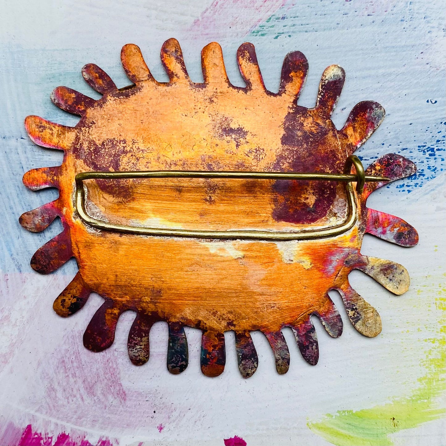 Handcrafted Sea Anemone Metal Brooch