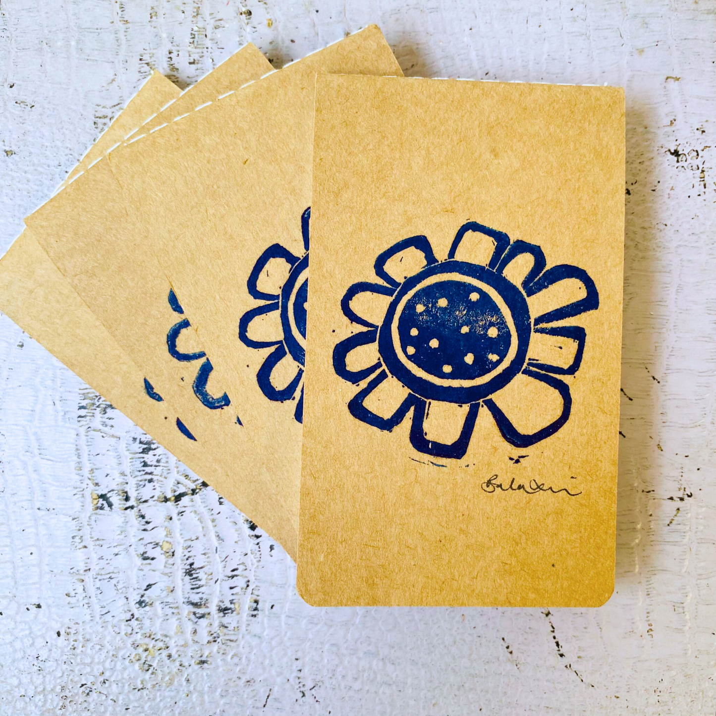 Sunflower Hand-printed Mini Jotter