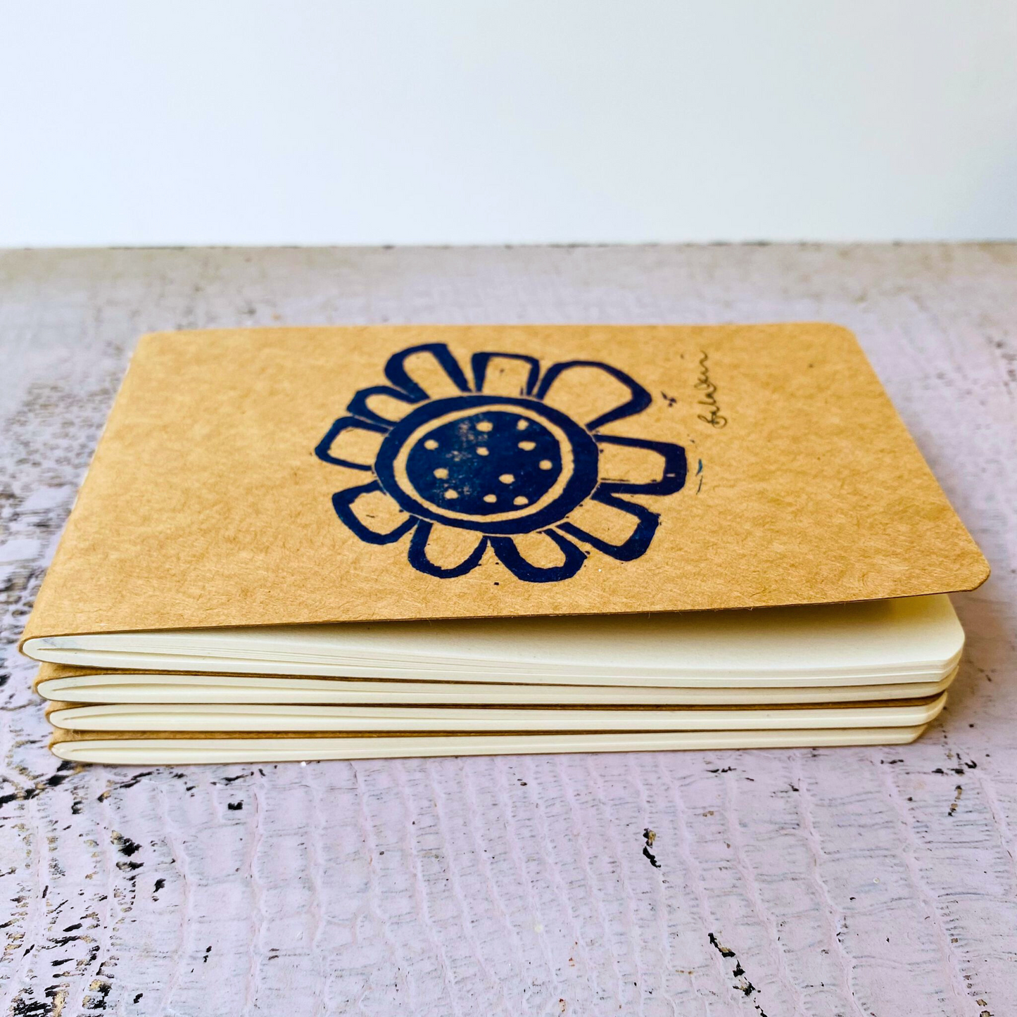 Sunflower Hand-printed Mini Jotter