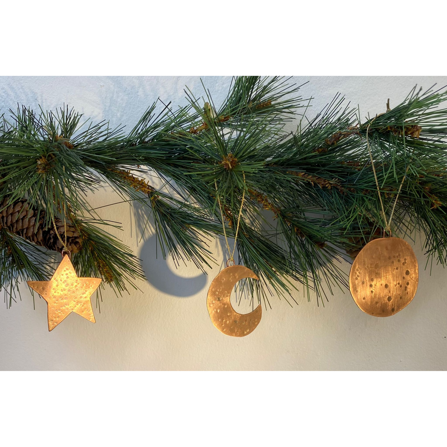 Planished Copper Full Moon Decoration