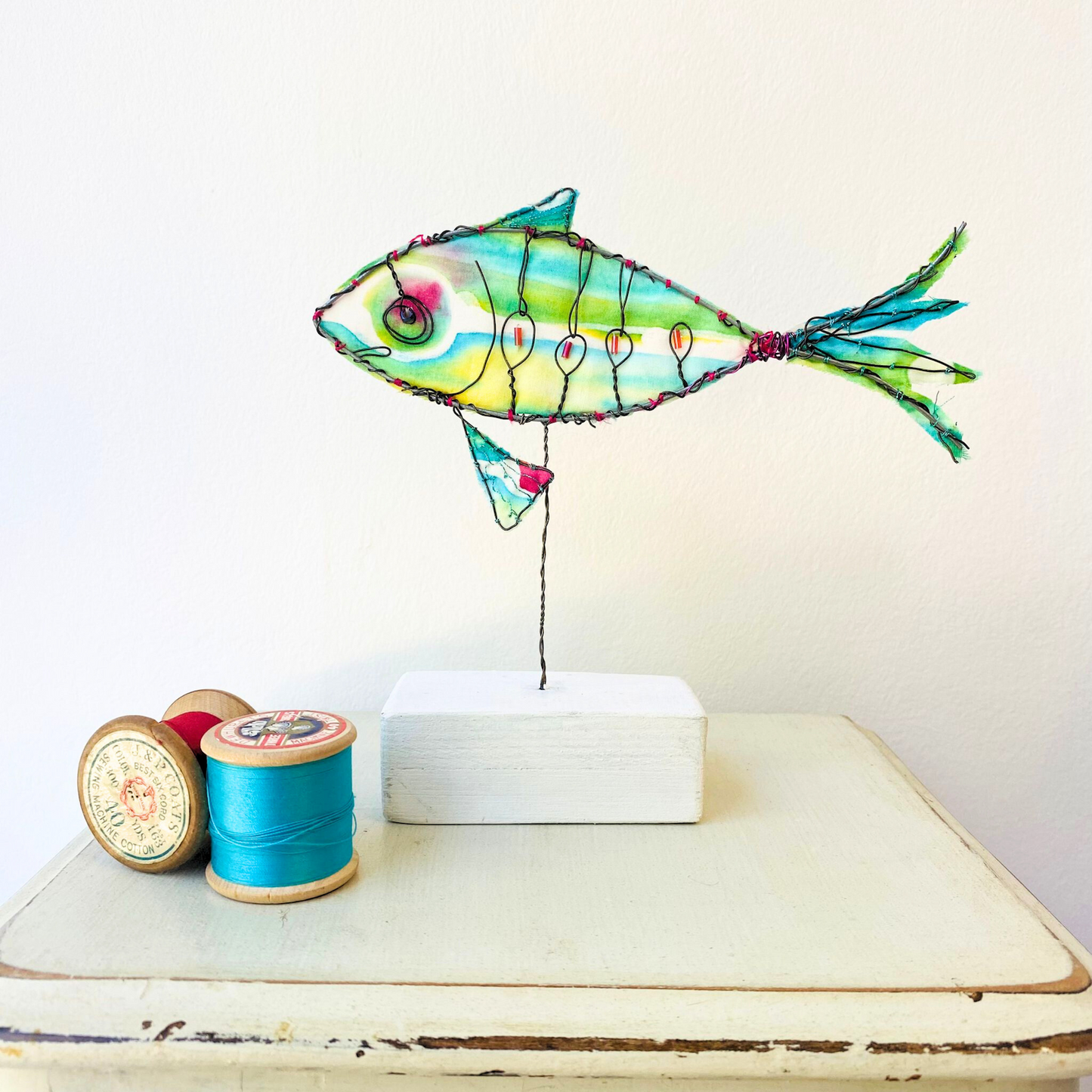 Medium Green Fish Sculpture