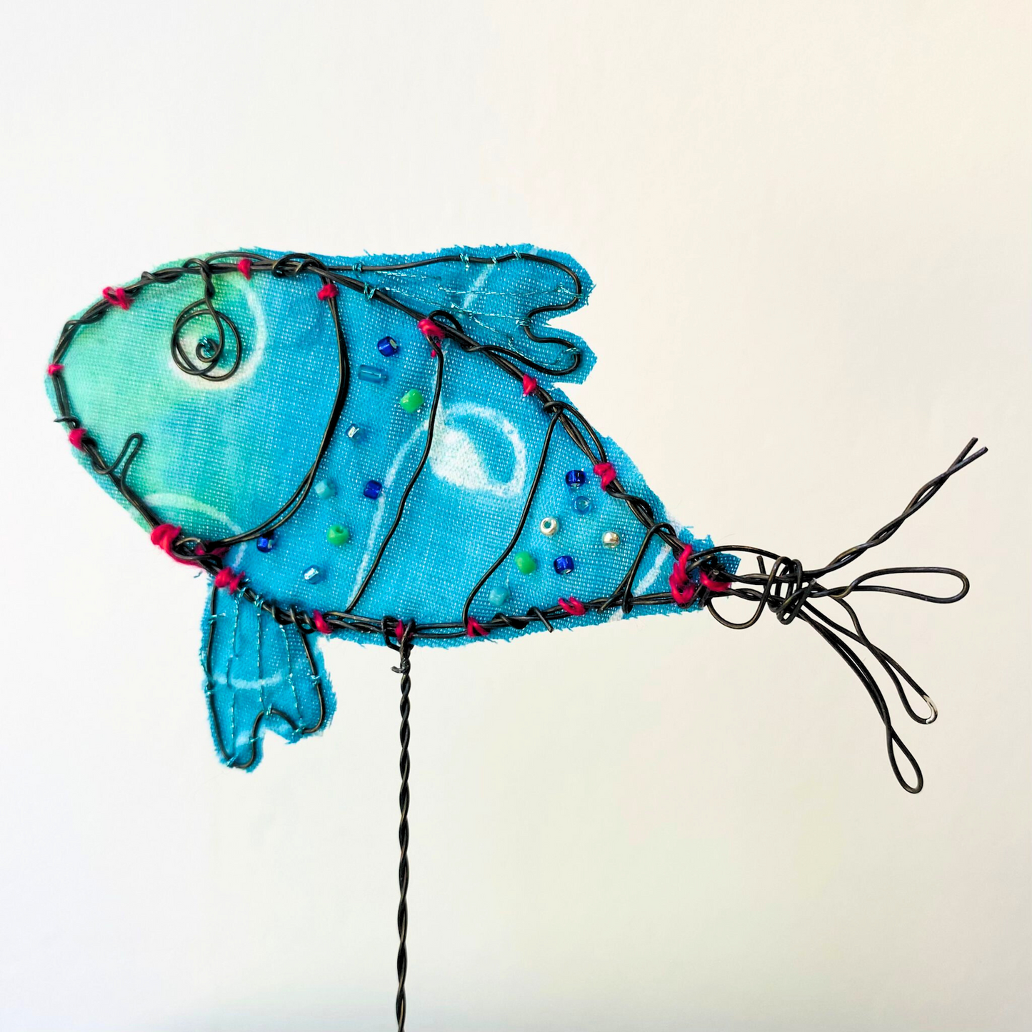 Small Blue Fish Sculpture