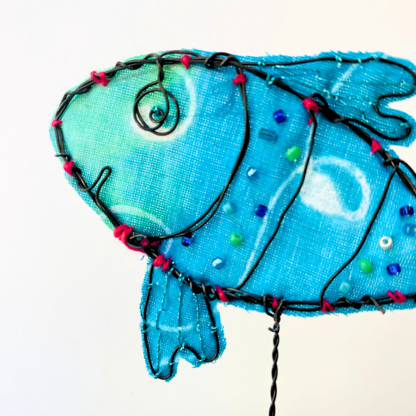 Small Blue Fish Sculpture