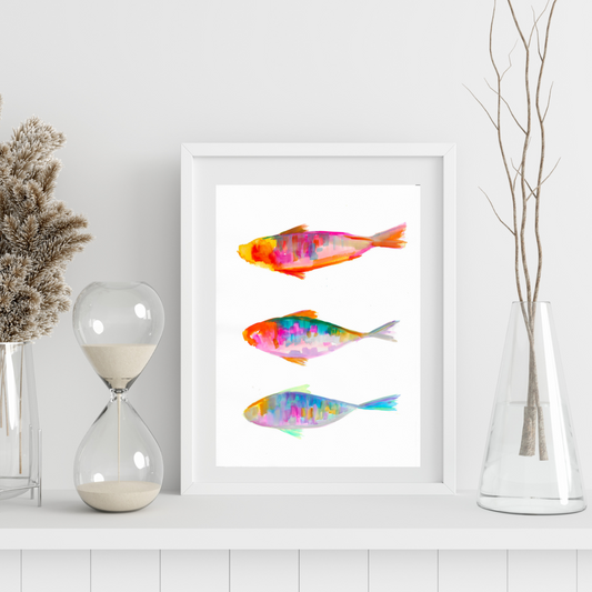 'Trio of Fish'. A3 Limited Edition Print