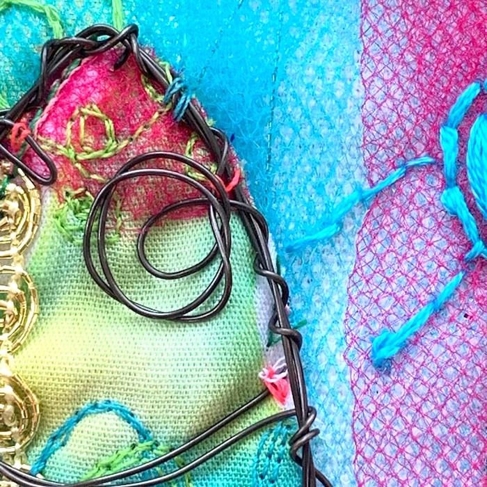 'Under The Sea' - Wire and Textile Original Art