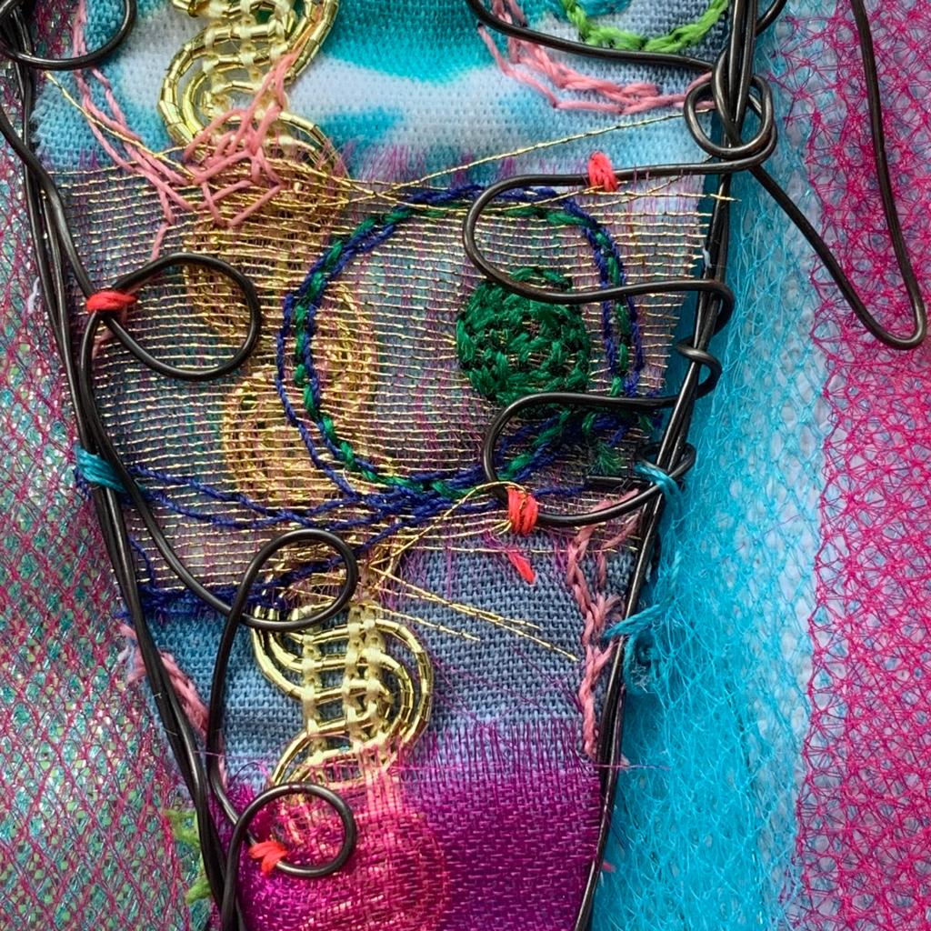 'Under The Sea' - Wire and Textile Original Art